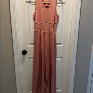 Cider Ribbed Sleeveless Wide Leg Jumpsuit w/ Pockets – Dusty Rose